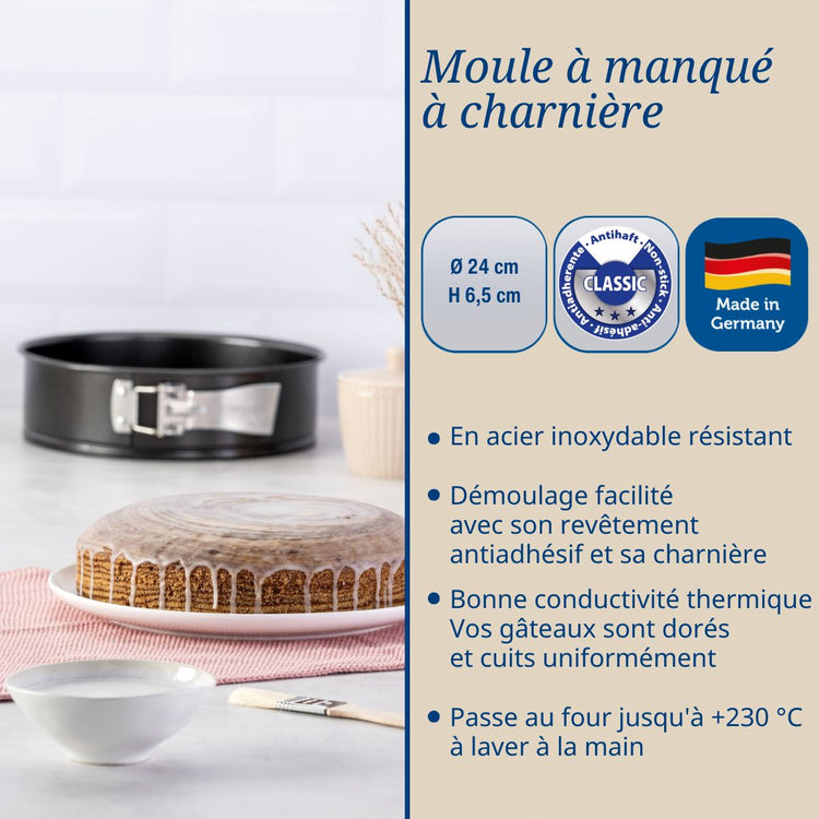 Ensemble de 2 Moules à manqué à charnière 24 cm Dr.Oetker Tradition