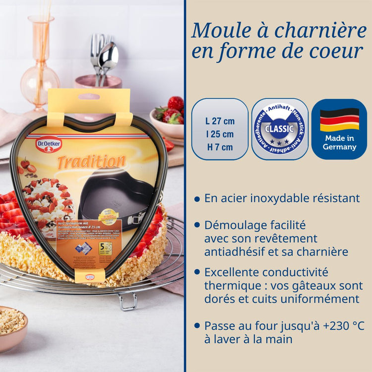 Moule à charnière en forme de cœur Dr Oetker