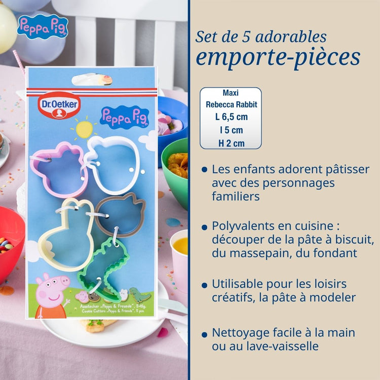 5 emporte-pièces pour enfants Dr. Oetker Peppa Pig