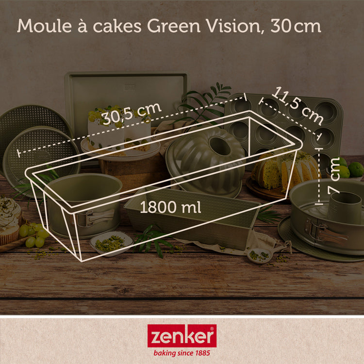 Set de 4 ustensiles de pâtisserie moule à gâteau 2 bols et spatule Zenker Green Vision