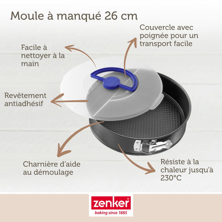 Set pâtisserie avec moule à manqué 26 cm, 2 bols à mixer, verre mesureur et spatule Zenker