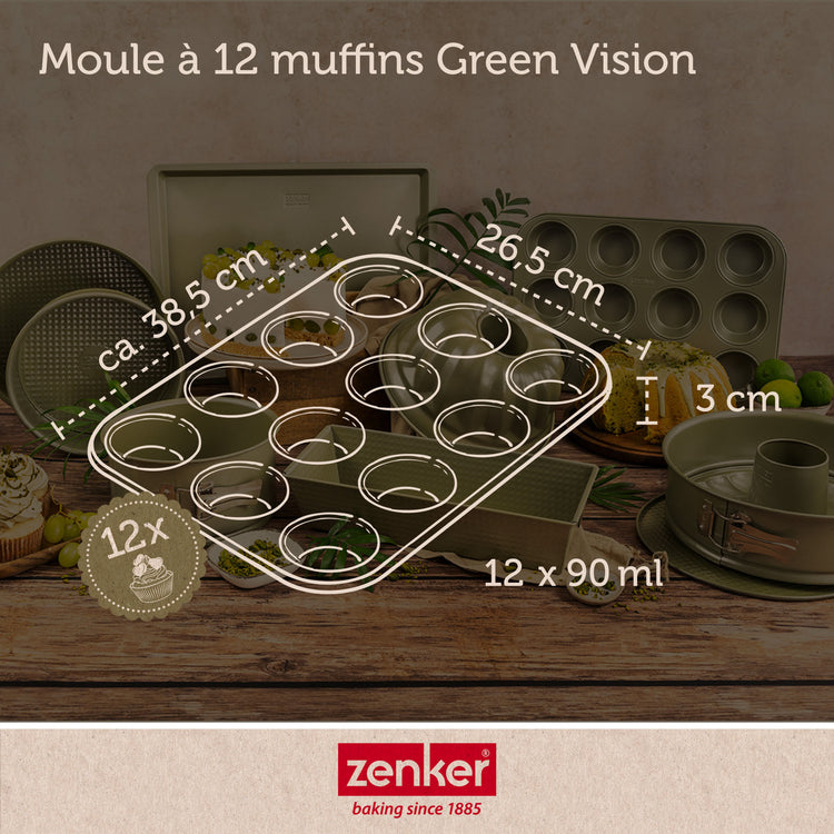 Set de 5 ustensiles de pâtisserie moule à gâteaux bol spatule pâtisserie et verre doseur Zenker Green Vision