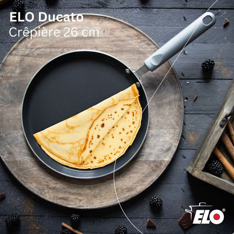 Set chandeleur crêpière 26 cm et 3 ustensiles Elo Ducato