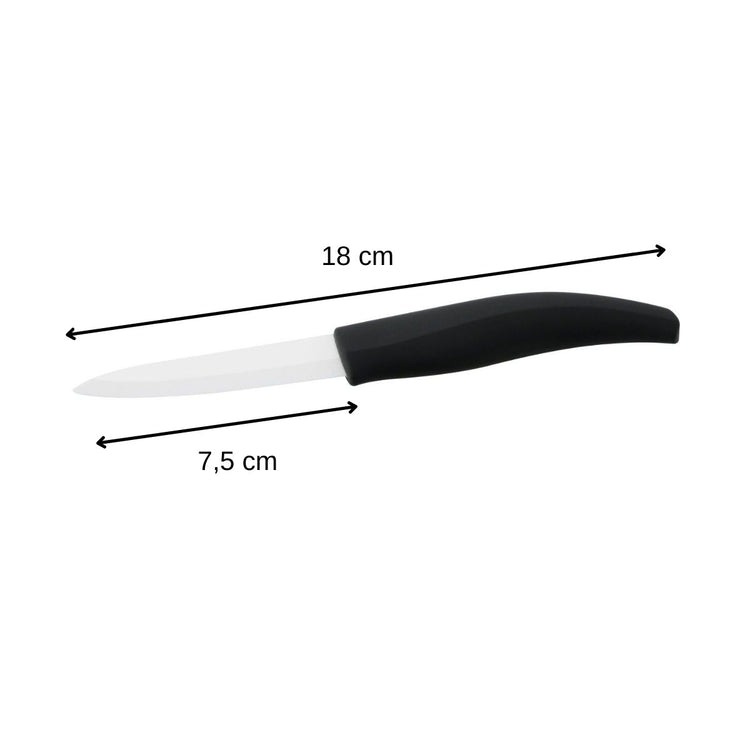Lot de 2 couteaux avec lames en céramique de 12,5 et 18 cm de long Nirosta Céramique