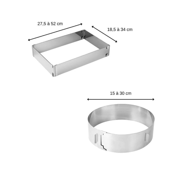 Cadre et cercle à pâtisserie réglable Zenker Smart Pastry