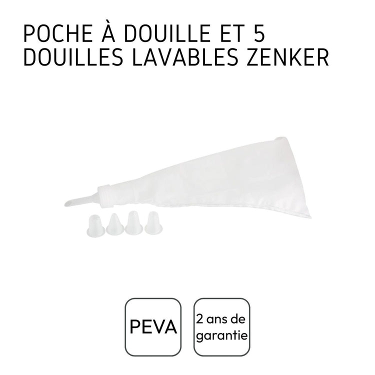 Poche à douille et 5 douilles de pâtisserie Zenker