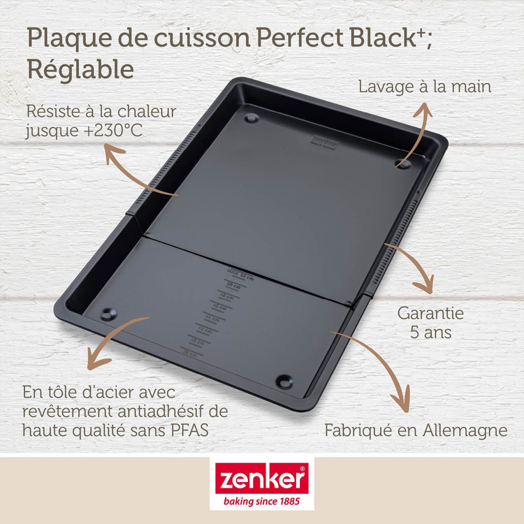 Plaque de cuisson extensible de 35-52 x 32 cm Zenker Perfect Black +