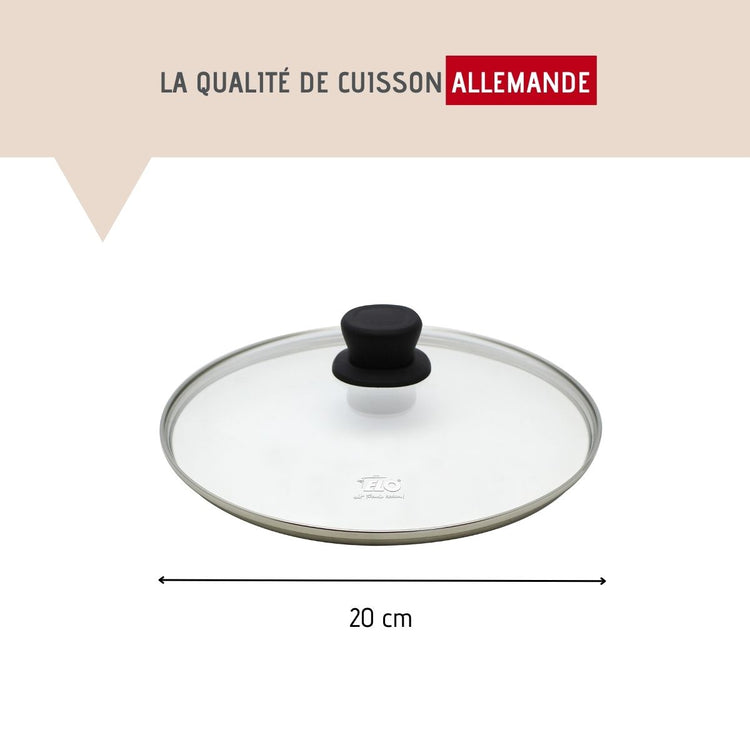 Poêle à frire en aluminium 20 cm avec couvercle en verre Elo Smart Life