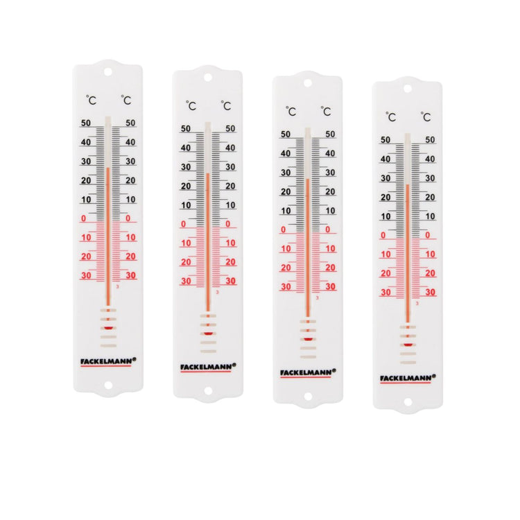 Ensemble de 4 Thermomètres d'intérieur et d'extérieur plastique Fackelmann Tecno