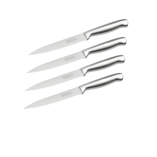 Ensemble de 4 Couteaux de cuisine professionnel 24 cm lame crantée Nirosta Star