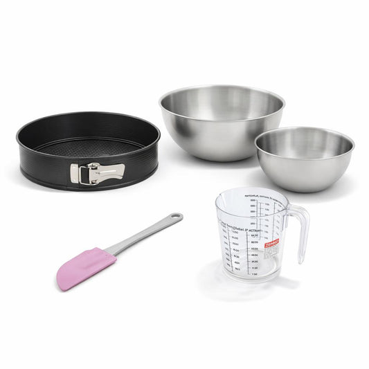 Set de 5 ustensiles de pâtisserie moule à manqué bol à mixer spatule et verre doseur Black metallic Black mettallic Zenker Black mettallic