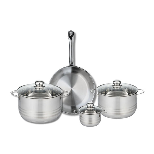 Ensemble de 1 Poêle de cuisson 28 cm et 3 faitouts 12, 20 et 24 cm Elo Profi Brillant