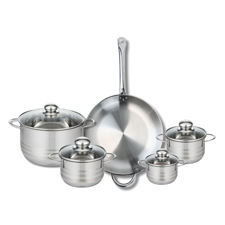 Ensemble de 1 Poêle de cuisson 32 cm et 4 faitouts 12, 14, 16 et 24 cm Elo Profi Brillant