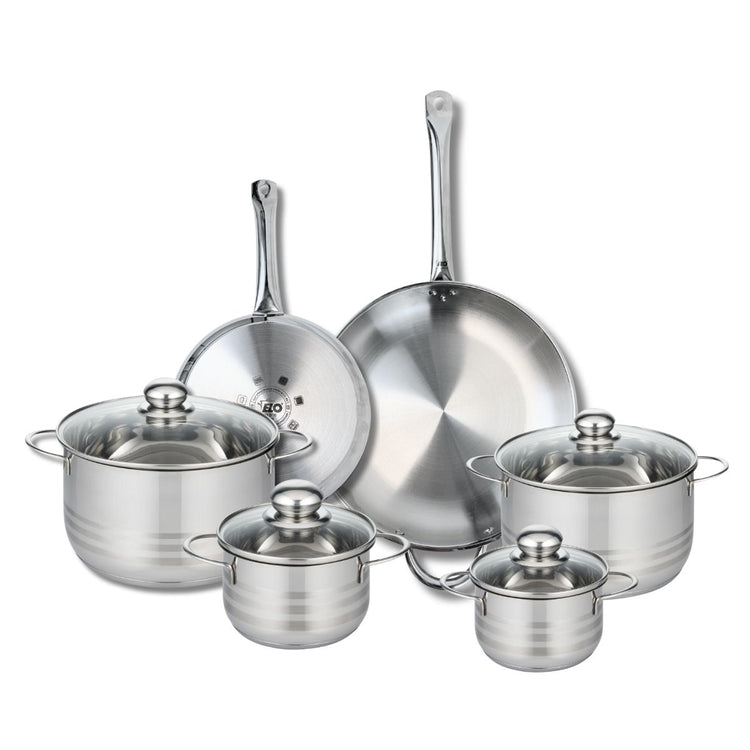 Ensemble de 2 Poêles de cuisson 24 et 32 cm et 4 faitouts 14, 16, 20 et 24 cm Elo Profi Brillant