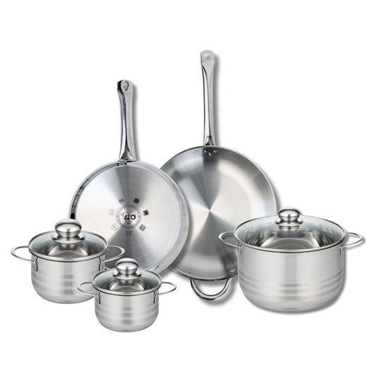 Ensemble de 2 Poêles de cuisson 28 et 32 cm et 3 faitouts 14, 16 et 24 cm Elo Profi Brillant