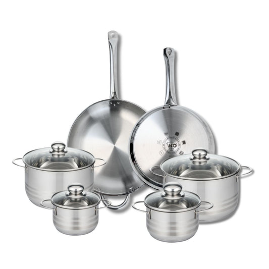 Ensemble de 2 Poêles de cuisson 28 et 32 cm et 4 faitouts 14, 16, 20 et 24 cm Elo Profi Brillant