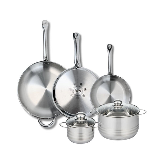 Ensemble de 3 Poêles de cuisson 24, 28 et 32 cm et 2 faitouts 14 et 20 cm Elo Profi Brillant