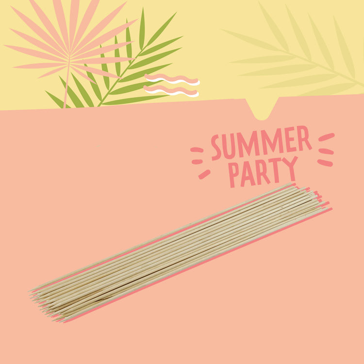 Lot de 25 pics à brochettes en bois de 30 cm Fackelmann Single Use