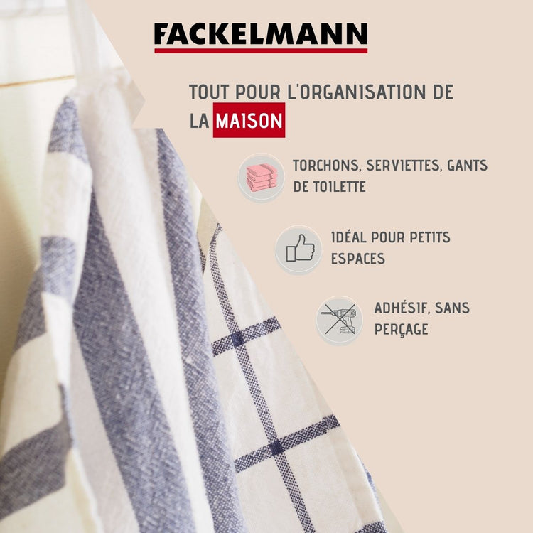 Lot de 2 crochet adhésifs ronds Fackelmann Tecno