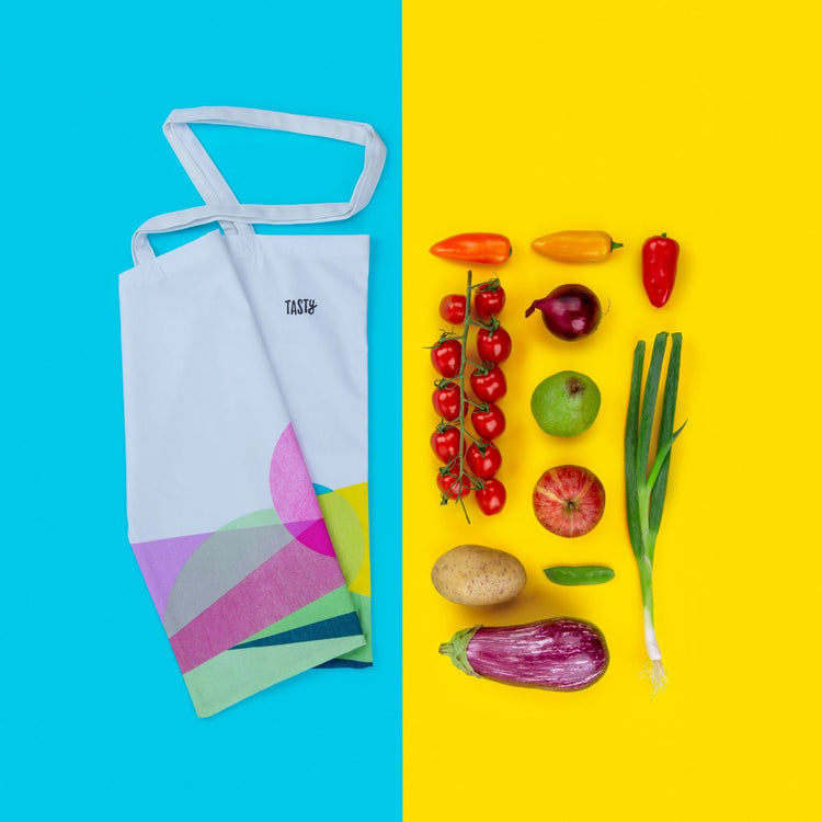 Sac de course type totebag en coton Tasty Green