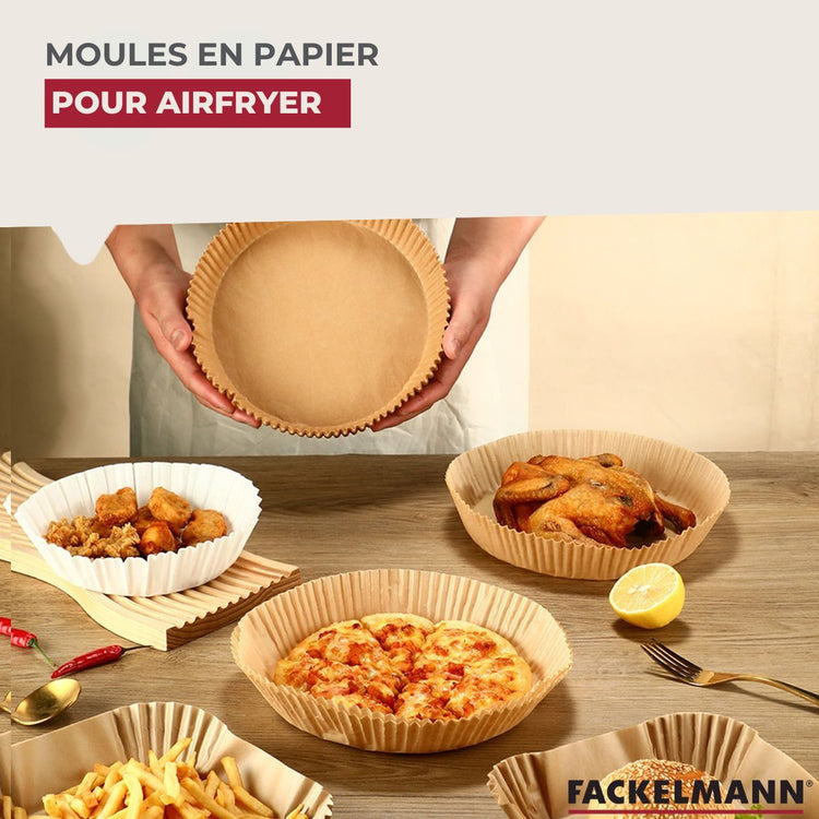 Lot de 300 Moules en papier air fryer ronds 16 cm Fackelmann