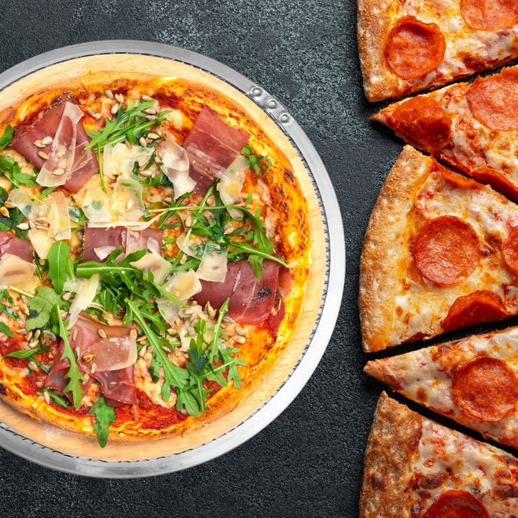 2 Plaques à pizza perforées en alu pour cuisson au four 30 et 33 cm FM Professional