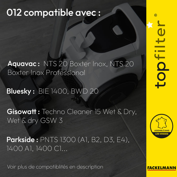 Lot de 4 packs de 2 sacs aspirateur 64012 Bluesky et Gisowatt TopFilter Premium
