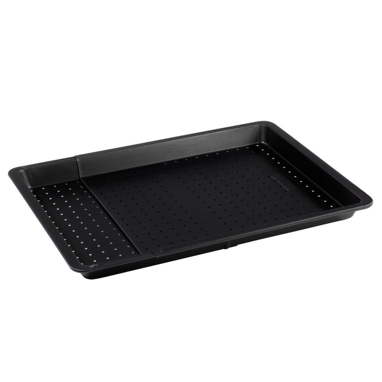 Plaque à pizza rectangulaire perforée extensible 37 à 52 x 33 cm Zenker Black Metallic
