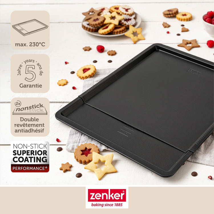 Plaque de cuisson four extensible de 37 à 52 cm Zenker Perfect Black +