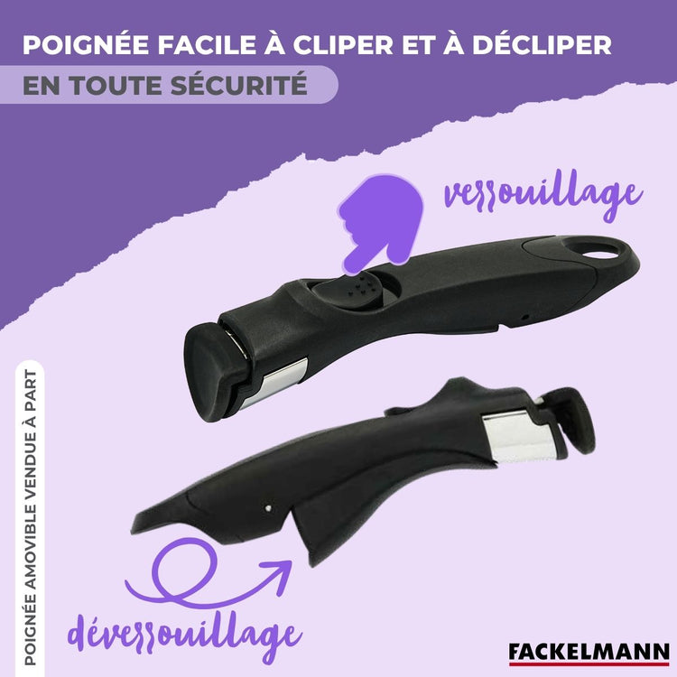 Lot de 2 poêles en inox 24 cm et 28 cm Fackelmann InoGrip