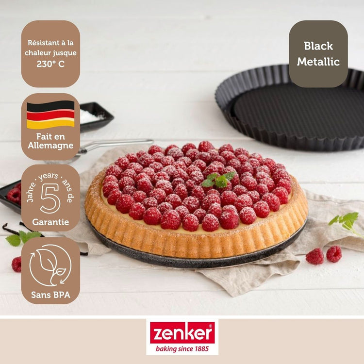 Ensemble de 2 Moules à tarte renversée 28 cm Zenker Black Metallic