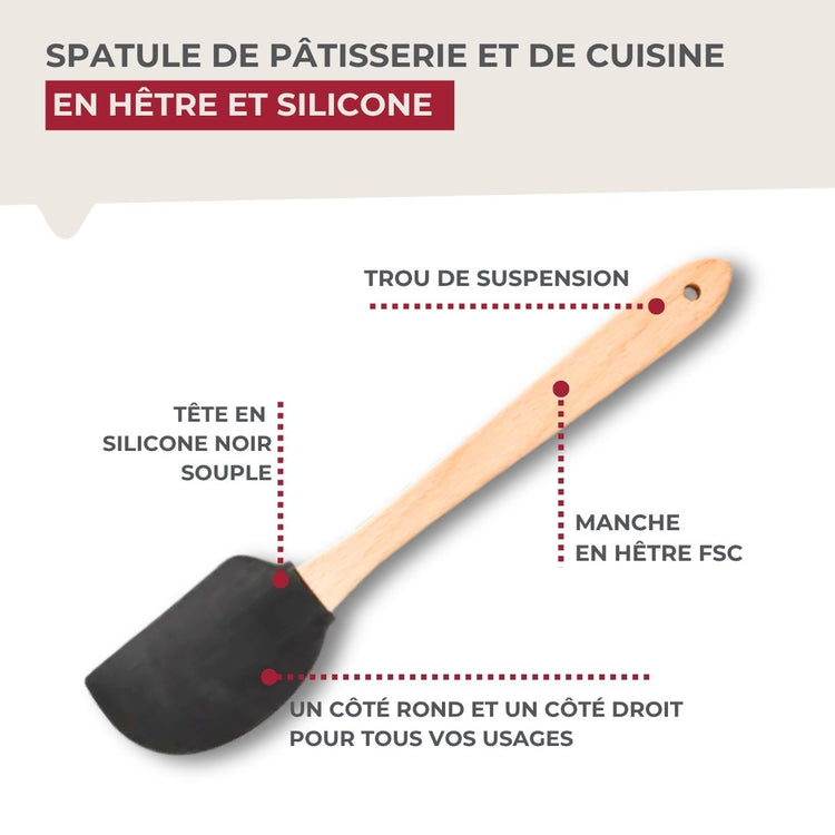 Spatule à pâtisserie silicone 27 cm Fackelmann Acacia