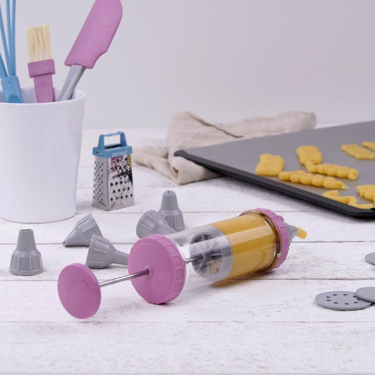 Seringue de pâtisserie type poche à douille avec 6 embouts et 6 disques à motifs Zenker