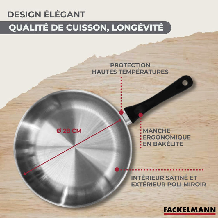 Poêle en inox 28 cm Fackelmann Geneva