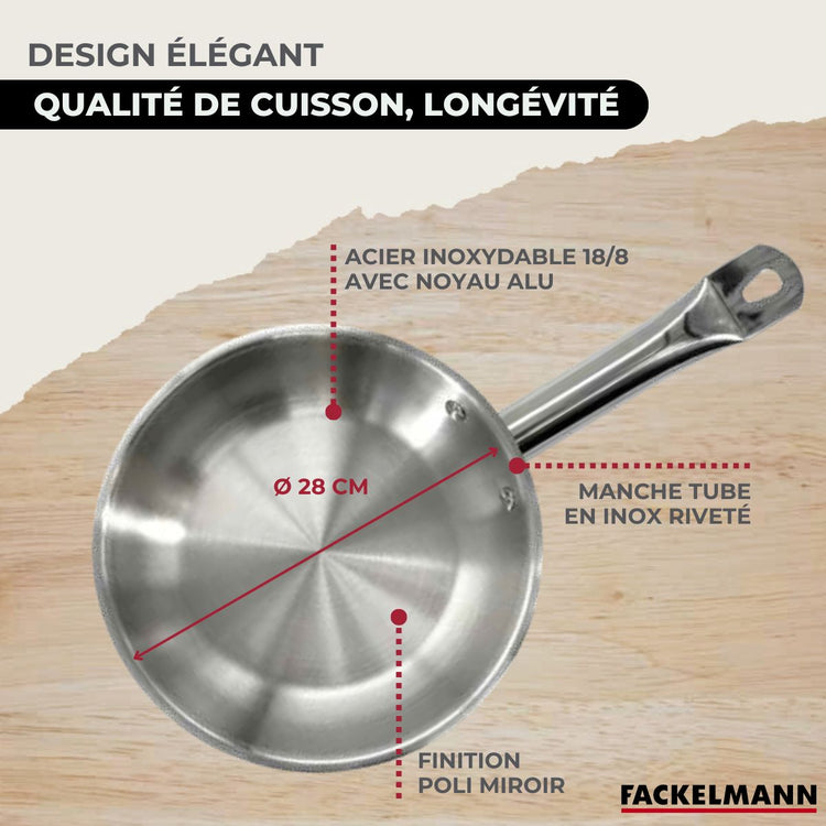 Poêle en inox 28 cm Fackelmann Eterna