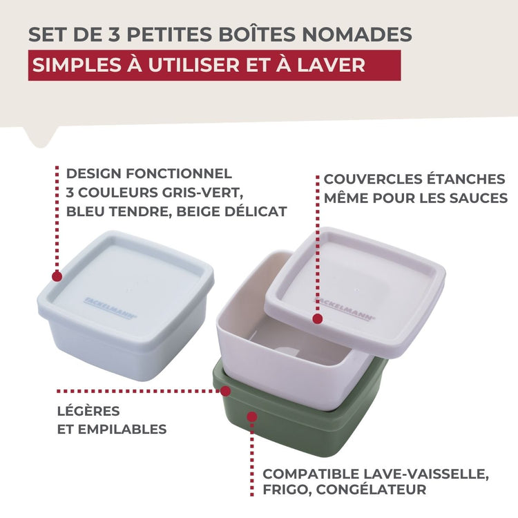 Lot de 2 lunch box 1L avec 2 ustensiles de cuisine Fackelmann Storage