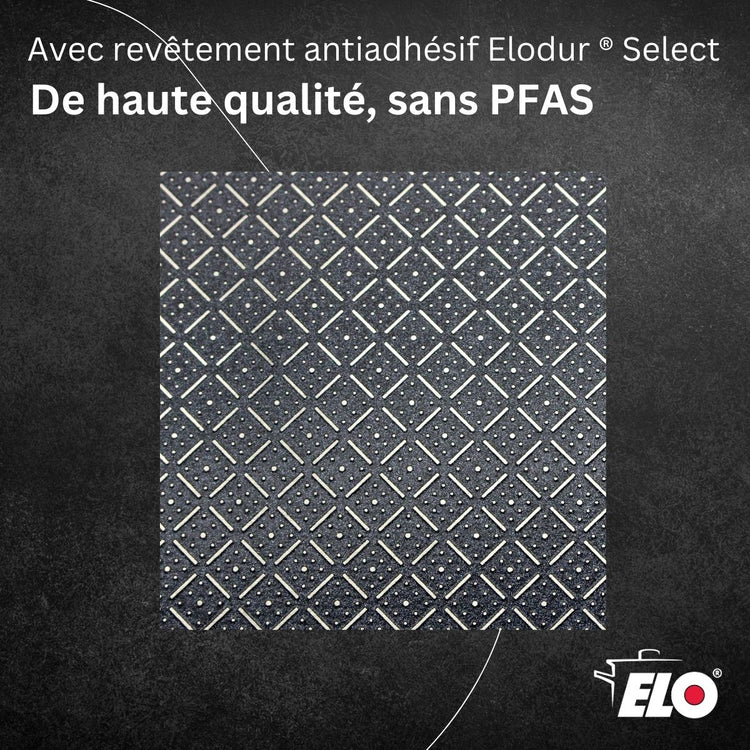 Poêle de cuisson 28 cm sans PFAS avec 1 couvercle Elo Relief Solution avec couvercles