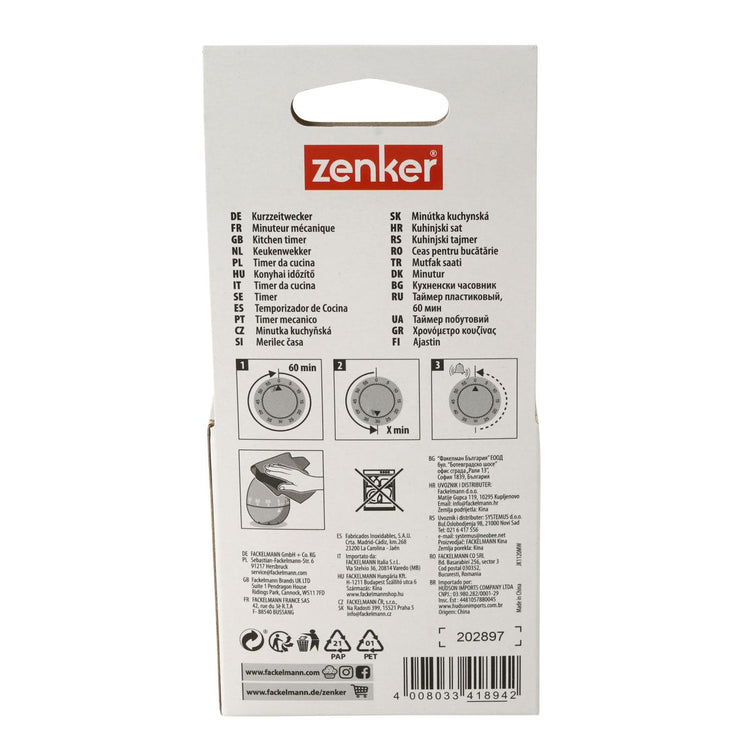 Minuteur de cuisine mécanique en forme d'œuf Zenker