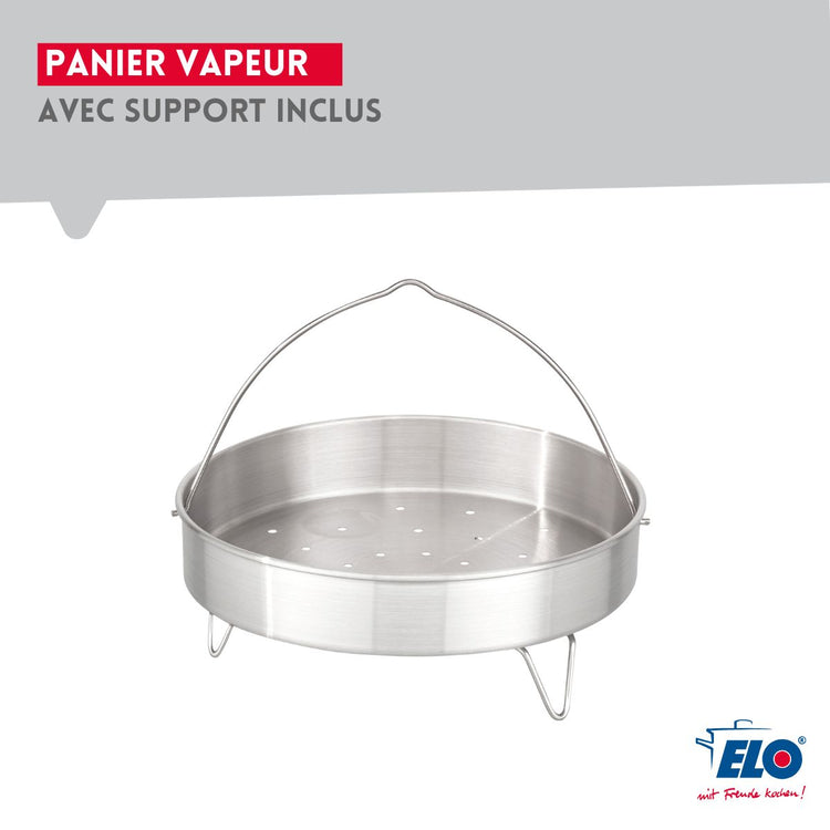 Autocuiseur vapeur en acier inoxydable 18/10 22 cm 3 à 6 litres Elo Praktika Plus XL
