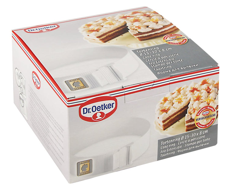 Cercle de pâtisserie en plastique réglable de 15 à 30 cm Dr. Oetker Baker Edition