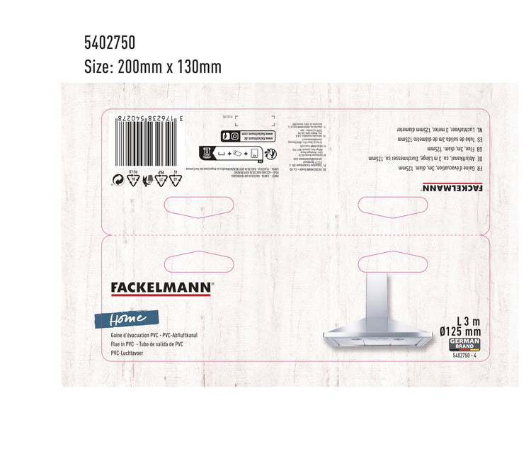 Tuyau Evacuation Hotte de Cuisine Fackelmann