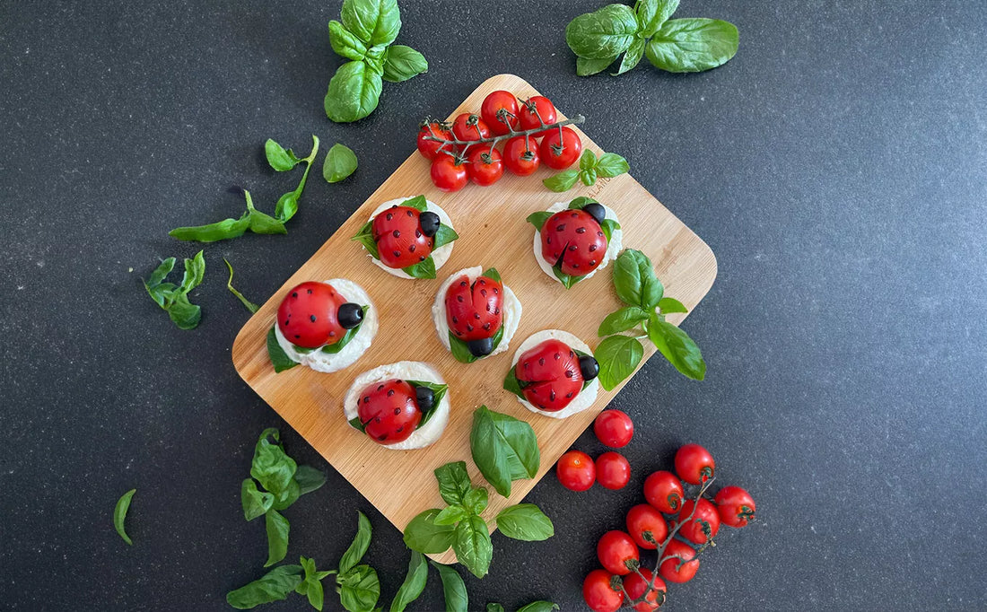 La recette des caprese en Forme de Coccinelle