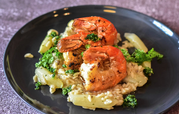 Risotto aux asperges et crevettes