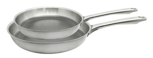 Set de 2 poêles 24 et 28 cm en acier inoxydable et revêtement sans PFAS Elo Relief Passion