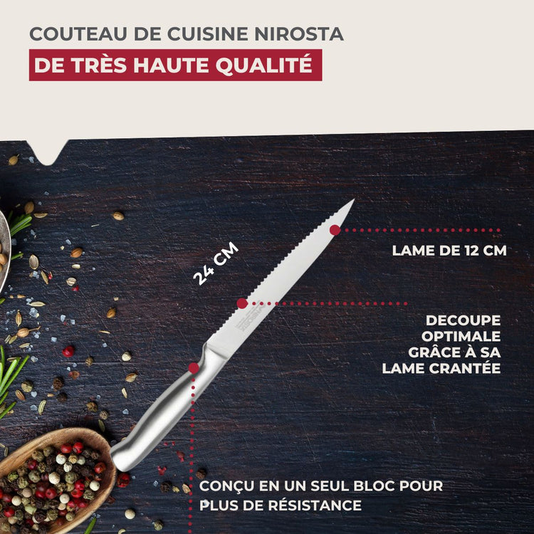 Set de 2 couteaux de cuisine 24 cm en inox Nirosta Star
