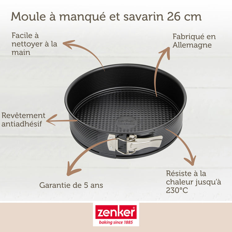 Lot de 2 moules à gâteaux 26/26 cm en acier Black metallic Black mettallic Zenker  Black mettallic