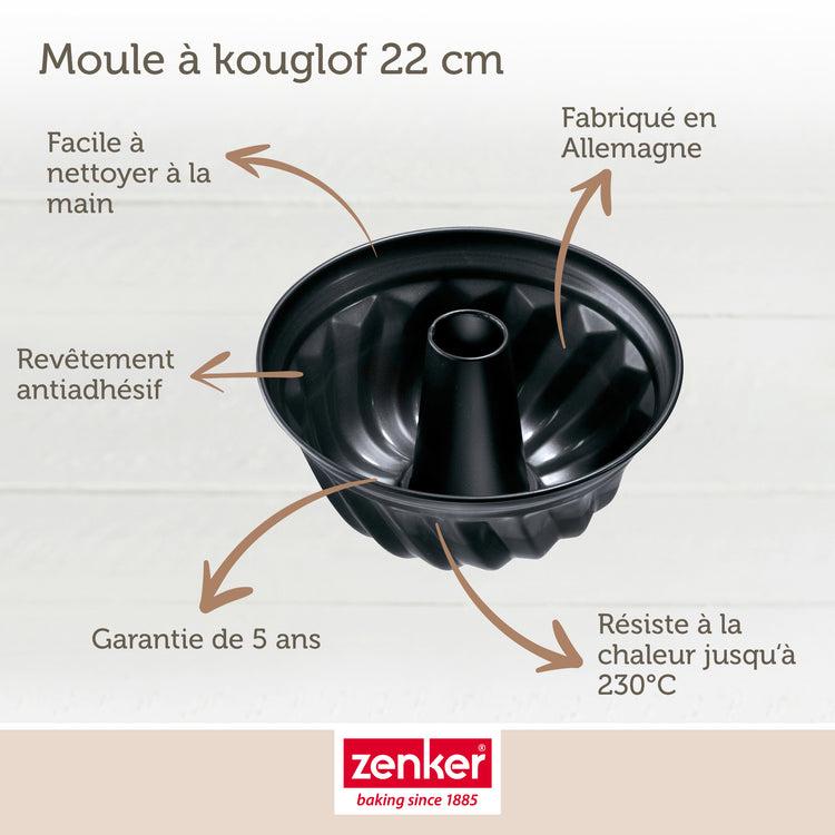 Lot de 2 moules à gâteaux 22/22 cm en acier Black metallic Black mettallic Zenker  Black mettallic