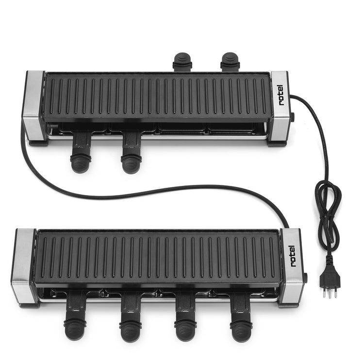 Lot de 2 machines à raclette connectables par câbles pour 8 personnes au total Rotel