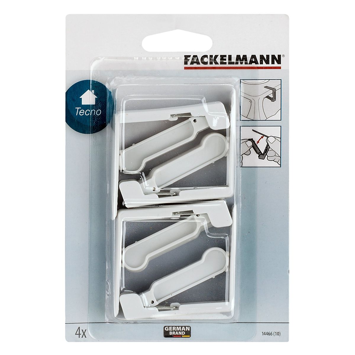 Lot de 4 pinces à nappe avec ressort Fackelmann Tecno