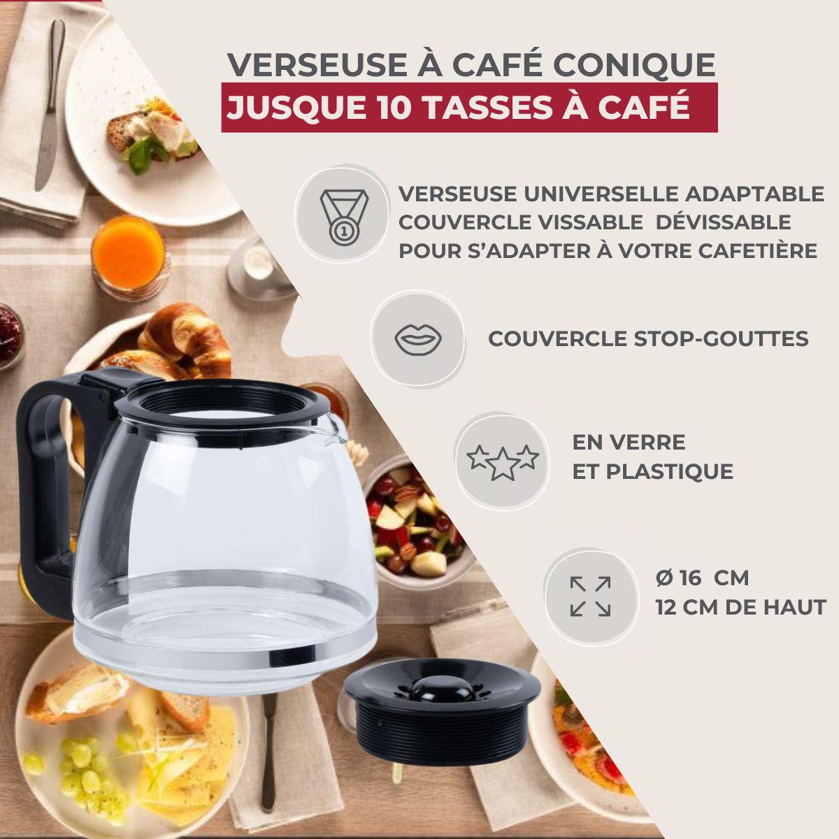 Verseuse conique universelle pour cafetière Fackelmann Basic